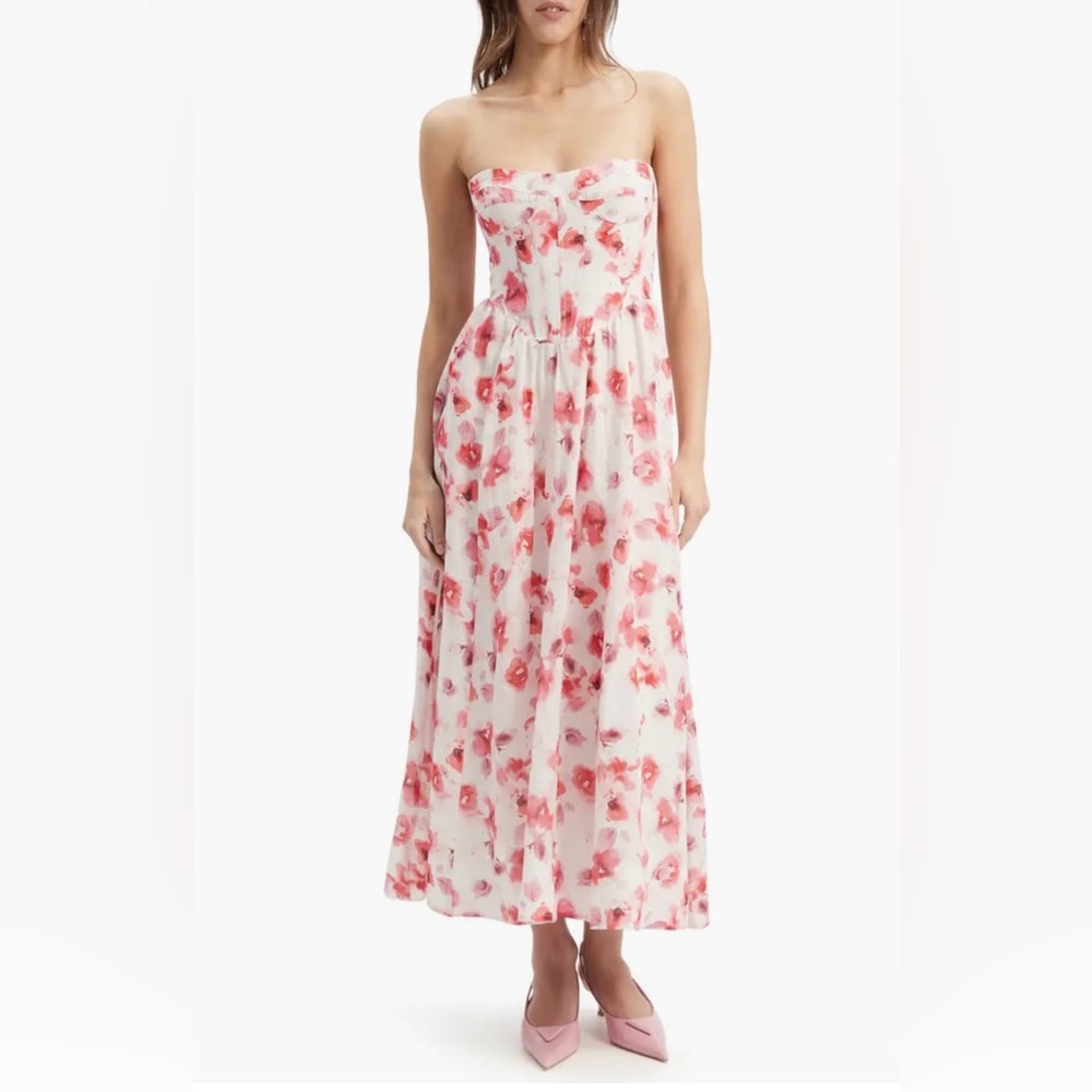 Bardot Lola Floral Strapless Corset Dress
